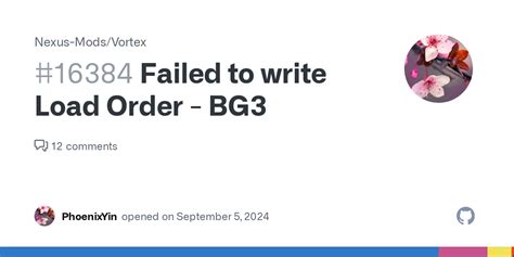 BG3 Mods Write Error .